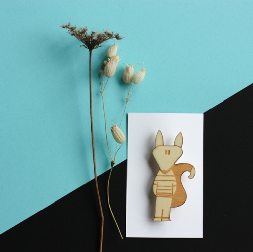 Broche renard en pull